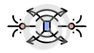 Drone Technology, Network Hub, Aerial Connectivity, vector design Generative AI