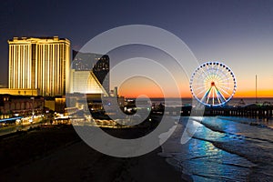 Drone view on the Atlantic City Skyline