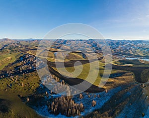 Drone view of autumn landscape