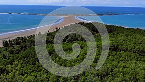 Drone view of Ballena Marine National Park, Costa Rica