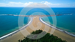 Drone view of Ballena Marine National Park, Costa Rica