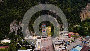 Drone view of Batu Caves in Kuala Lumpur