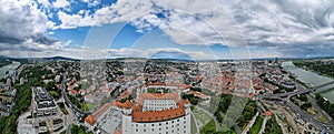 Drone view at the castle of Bratislava in Slovakia