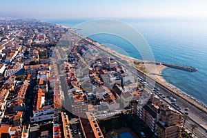 Drone view of the Catalan town of Vilassar de Mar photo