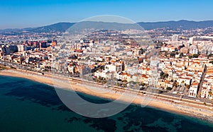 Drone view of the Catalan town of Vilassar de Mar photo