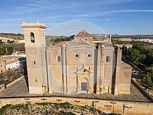Drone view at the church of Osuna on Andalusia, Spain