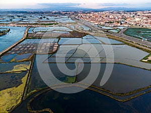 Drone view from the city of Aveiro