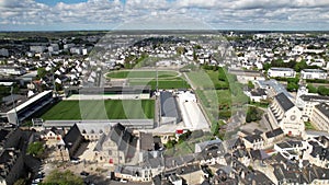 Drone view of the city center of Vannes in Morbihan
