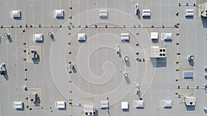 drone view of a commercial roof top