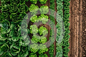 Drone view of crop rotation layout, emphasizing sustainable farming techniques...