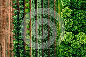Drone view of crop rotation layout, emphasizing sustainable farming techniques...