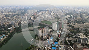 Drone View of Dhaka City. Capital of Bangladesh. Dhaka City Skyline. Cityscape of Dhaka City