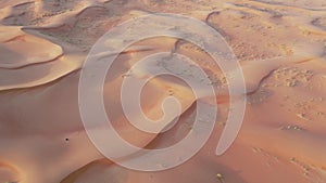 Drone view of Dry Desert in Dubai with Sand Ripples, Geological Landscape of High Dune Desert in United Arab Emirates