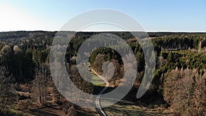 Drone view of the fields. Kosching Germany