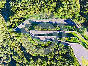 Drone view of forest and plant vegetation on La Palma island