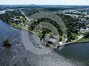 Drone view of Fort Chambly