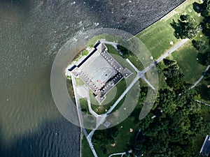 Drone view of Fort Chambly
