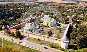 Drone view of the Kremlin in the city of Zaraysk