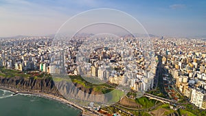 Drone view of Lima, Peru photo