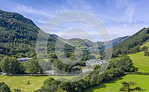 Drone View over Scenic Valley in Wales