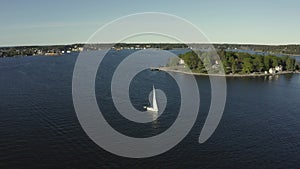 Drone view over Vaxholm, Stockholm archipelago