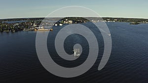 Drone view over Vaxholm, Stockholm archipelago