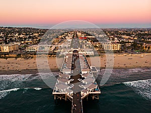 Drone view of Pacific beach in San Diego