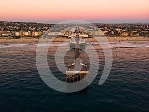 Drone view of Pacific beach in San Diego