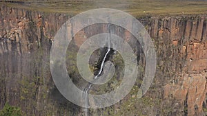 Drone view of scenic Tugela falls at Roya Natal National park