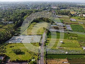 The drone view of slamet mountain in banyumas regency photo