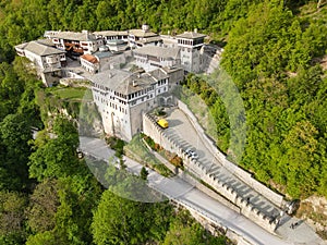 Drone view of St John the Baptist Bigorski monastery in Macedonia