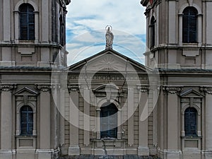 Drone view of the St. Theresa of Avila Cathedral Subotica, Serbia