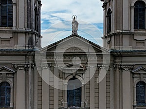 Drone view of the St. Theresa of Avila Cathedral Subotica, Serbia