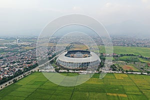 Drone View Stadium Bandung Lautan Api, West Java, Indonesia