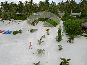 Drone view of Villa Park resort on Ari atoll, Maldives