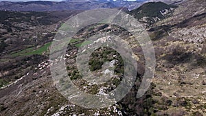 Drone view of the village of Coursegoules in the Vence region