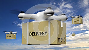 Drones with delivery carton box