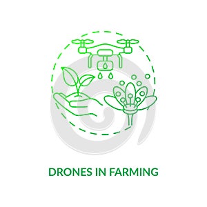 Drones in farming concept icon