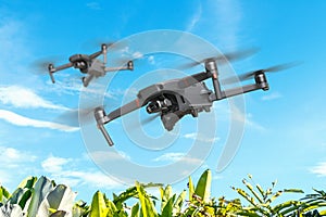 Drones Flying Over field