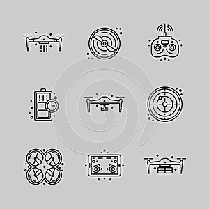Drone illustration icons