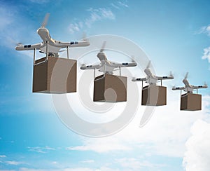 Drones in package delivery concept