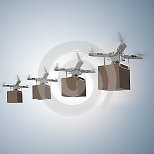 Drones in package delivery concept