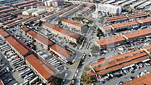 Droneview of independent service stations in istanbul