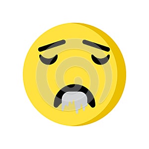 Drool emoji icon isolated on white background