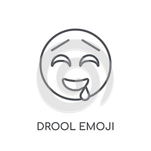 Drool emoji linear icon. Modern outline Drool emoji logo concept
