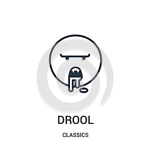 drool icon vector from classics collection. Thin line drool outline icon vector illustration. Linear symbol photo