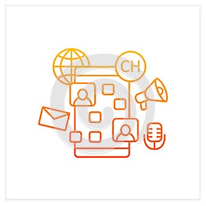 Drop in audio chat app gradient icon