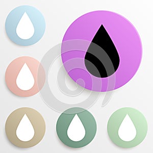 a drop badge color set. Simple glyph, flat vector of web icons for ui and ux, website or mobile application