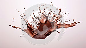 A drop of chocolate on a white background