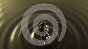 Drop of crude oil with the focus effect (drop 2)